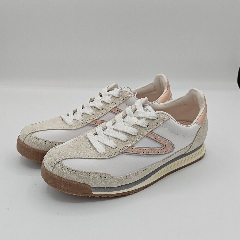 Tretorn "Rawlins" Women’s, Leather & Nylon/Canvas, Sneaker (Gray/Pink) - NEW - Picture 2 of 5